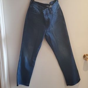 High rise ankle flare jeans